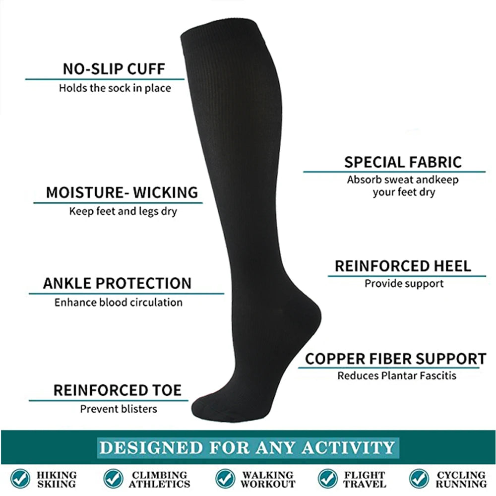 Compression Socks for Sports & Travel - Unisex