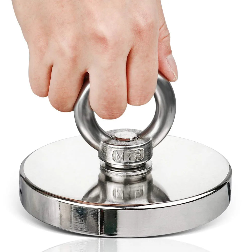 Super silné neodýmové rybárske magnety, ťažký magnet s očkom a zapusteným otvorom pre záchranný magnetický rybolov