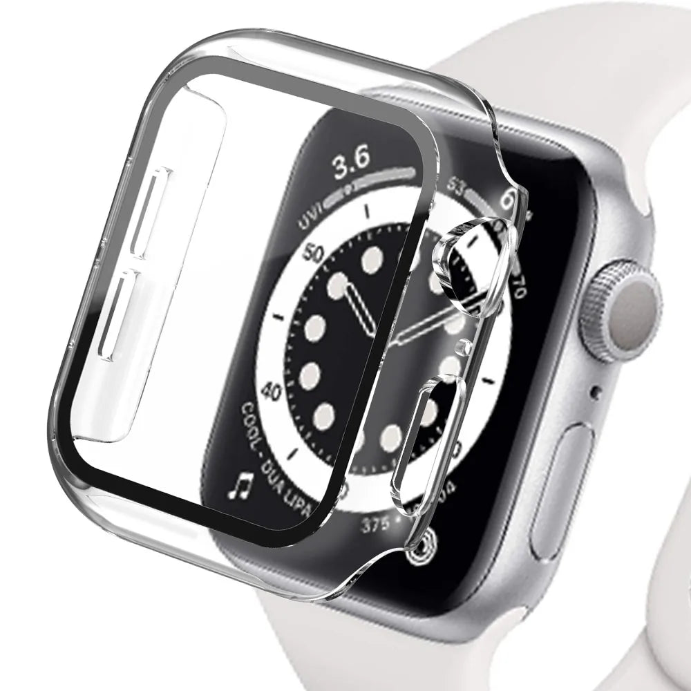 Tvrdené sklo + kryt pre príslušenstvo pre Apple Watch 45 mm 41 mm 44 mm 40 mm 42 mm Ochranný kryt obrazovky pre Apple Watch série 9 4 5 6 SE 7 8 