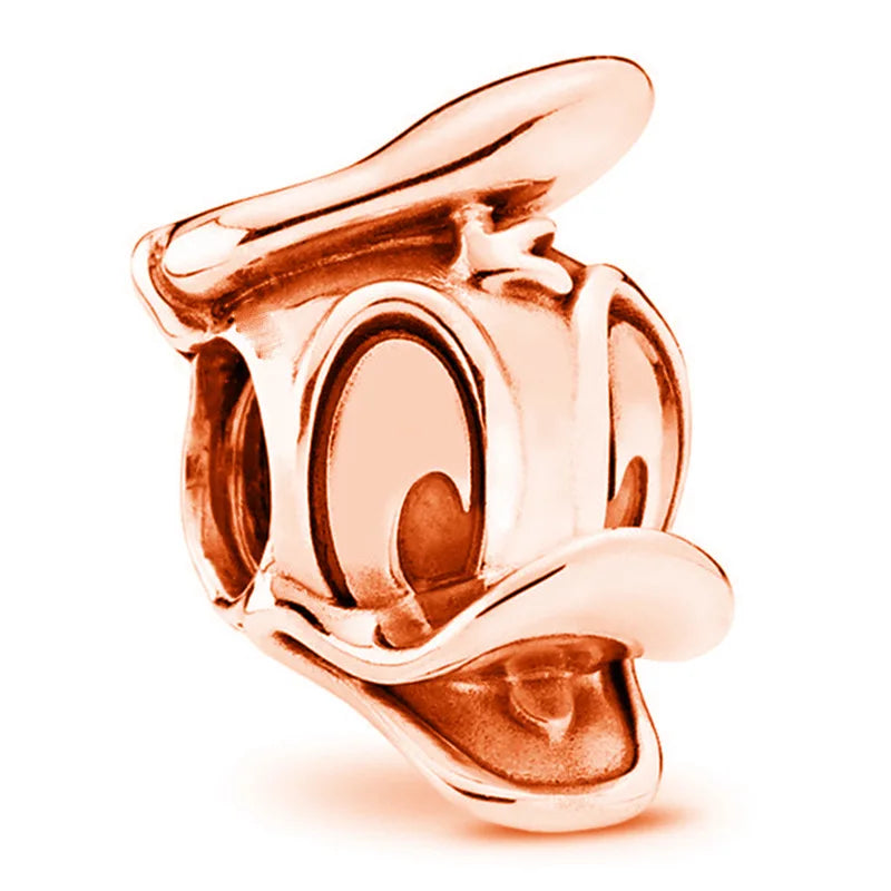 Disney Mickey Minnie Ice and Snow Princess Cartoon Series Pendant DIY Large Hole Zinc Charm Jewelry