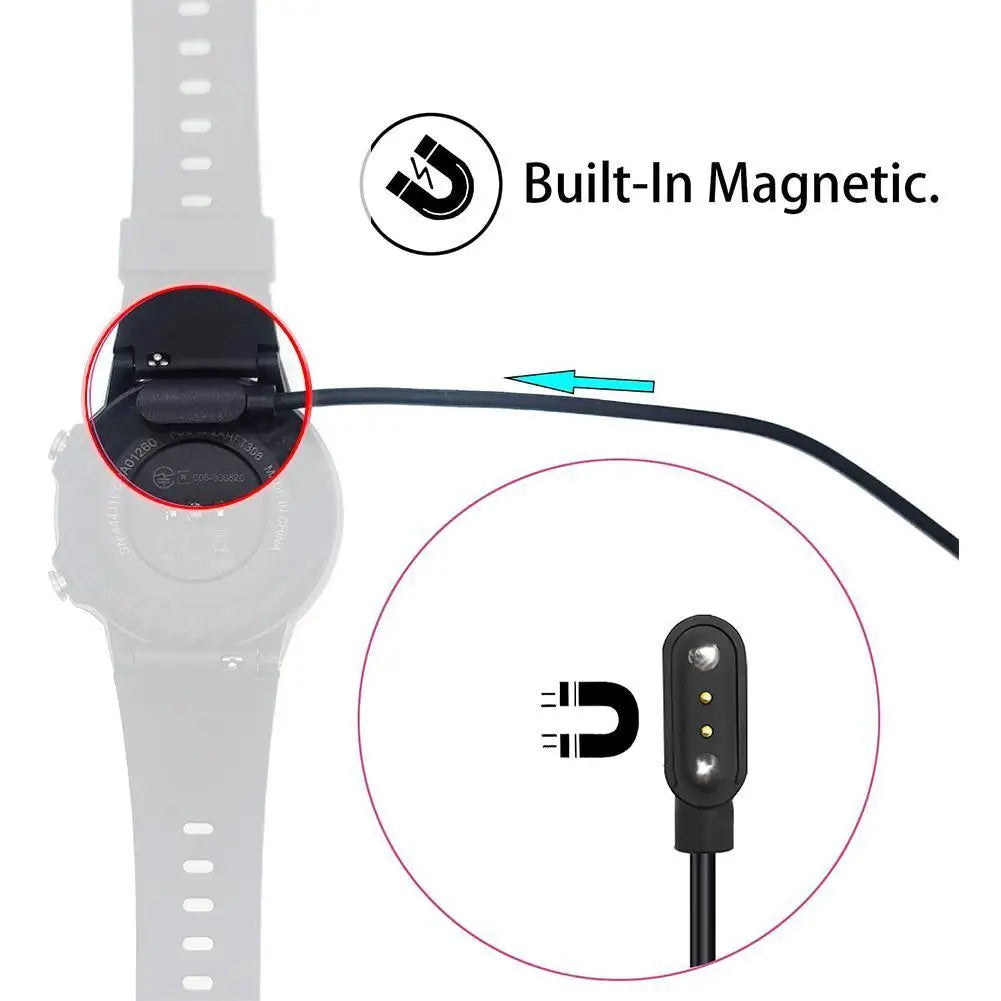 Magnetic Charge Charging Cable For Smart Watch For 2 Pins 2.84/4/7.62mm Distances Black Novel USB Power Charger Cables Universal