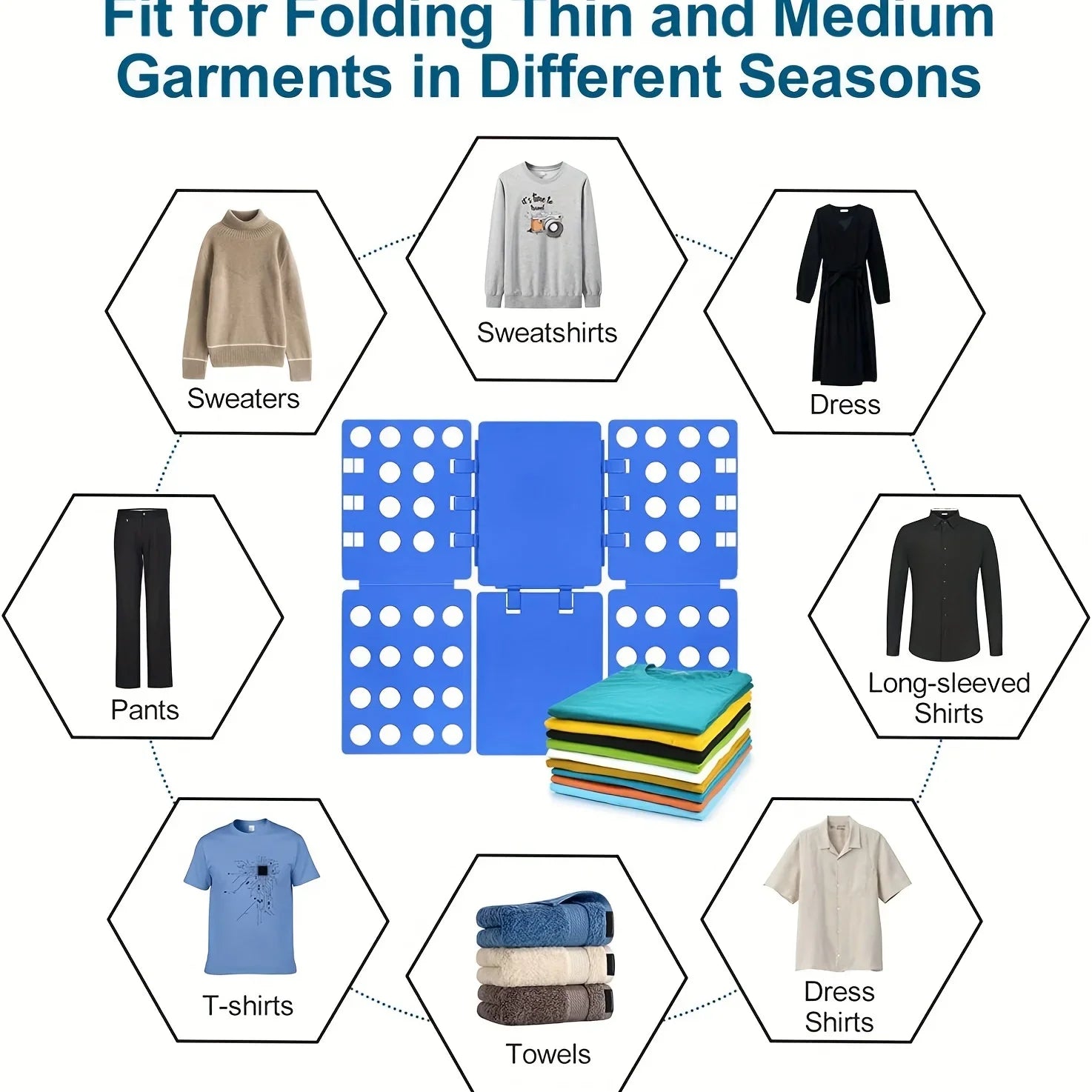 Plastic Clothes Folding Board Easy and Fast Kids Laundry Folder Shirt Folding Board Home Storage Tool for Kid Children Adults