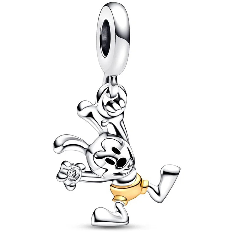 Disney Mickey Minnie princezná s motívom ľadu a snehu, kreslený seriál, prívesok s veľkým otvorom a zinkovým príveskom. 