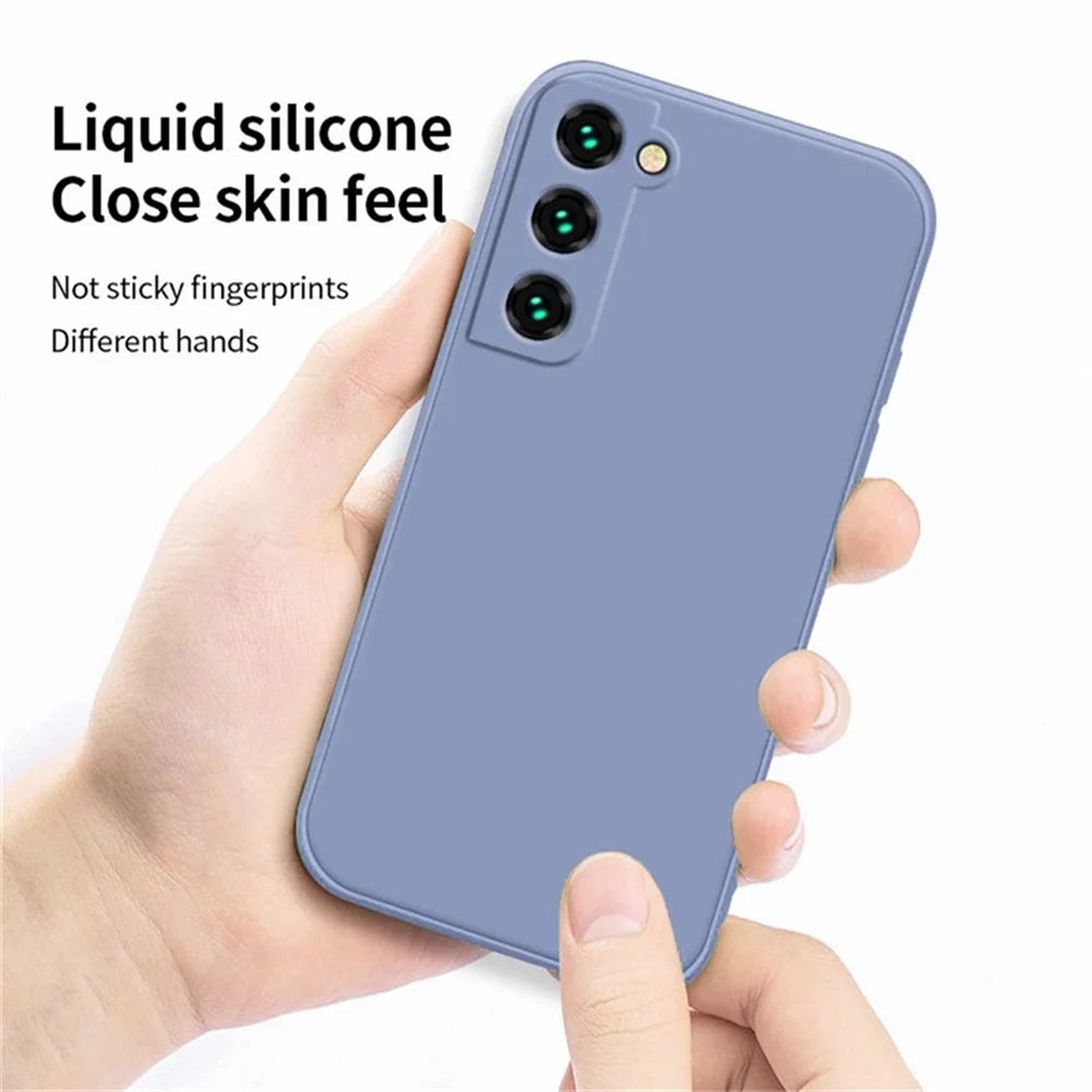 Luxusný tekutý silikónový kryt pre Samsung S25 S24 Galaxy S20 S21 S22 S23 FE Plus Note10 20 A52 A31 A41 A71 A51 A72 A70 A50 Coque 