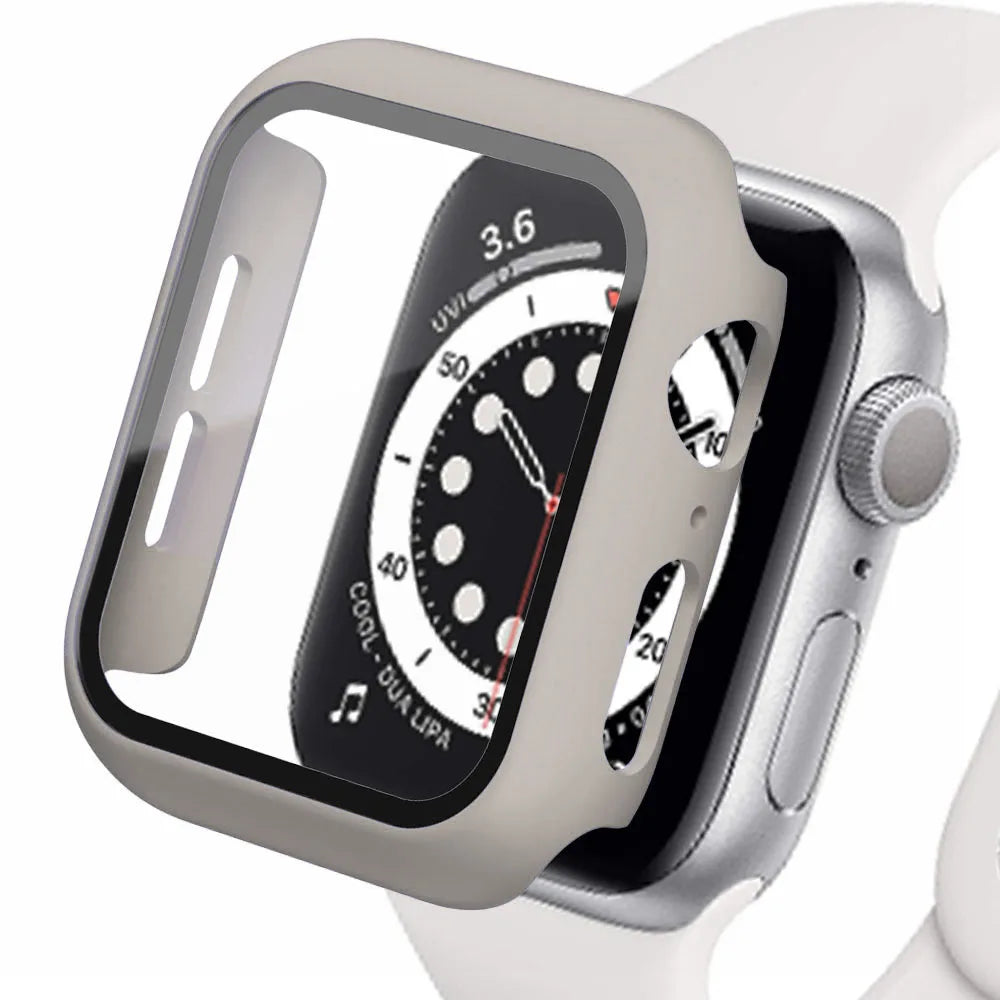 Tvrdené sklo + kryt pre príslušenstvo pre Apple Watch 45 mm 41 mm 44 mm 40 mm 42 mm Ochranný kryt obrazovky pre Apple Watch série 9 4 5 6 SE 7 8 