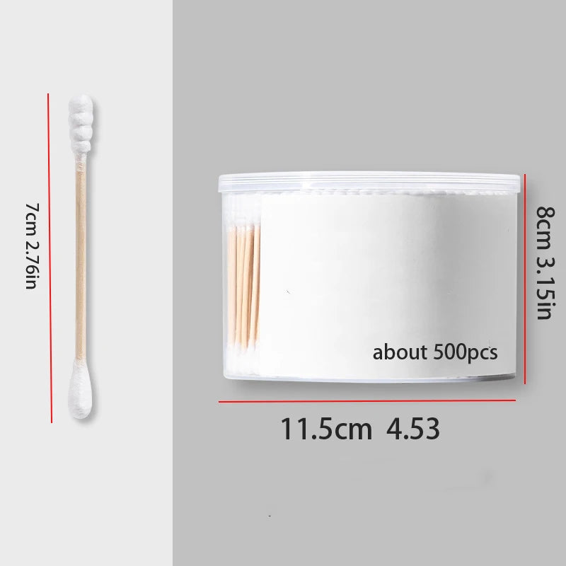 100pcs Disposable Double-ended Cotton Swabs for Ear Cleaning and Makeup Removal