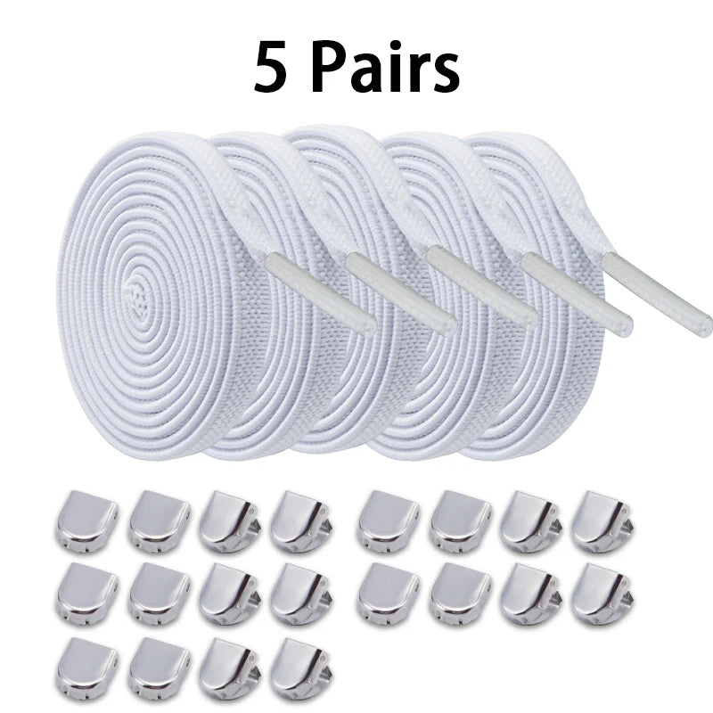 No Tie Elastic Shoe Laces One Size Fits All Adult and Kids Shoes Shoelaces for Sneakers Shoelace Tieless Flat Expand Shoestrings