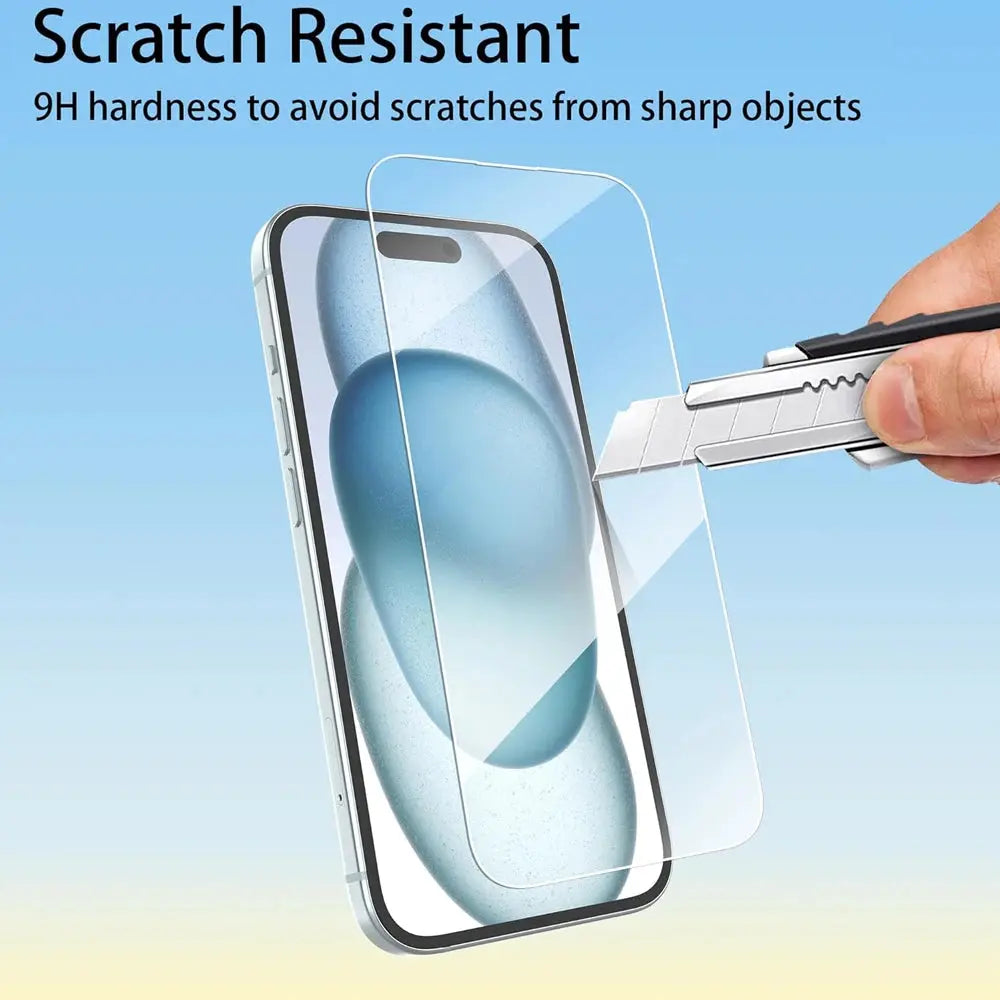 Clear Tempered Glass Screen Protector for iPhone - 5 Pack