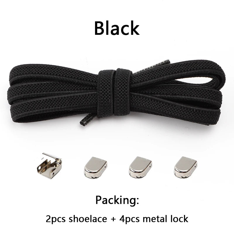 No Tie Elastic Shoe Laces One Size Fits All Adult and Kids Shoes Shoelaces for Sneakers Shoelace Tieless Flat Expand Shoestrings