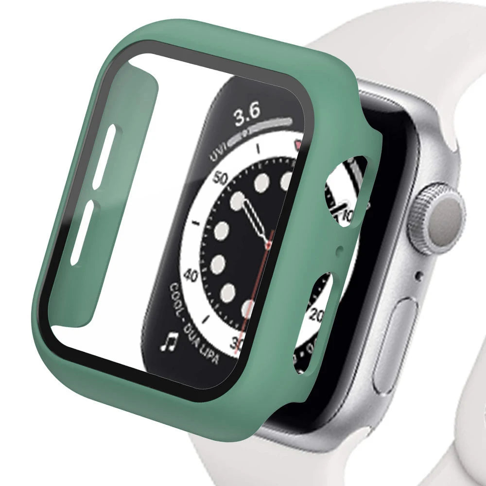Tvrdené sklo + kryt pre príslušenstvo pre Apple Watch 45 mm 41 mm 44 mm 40 mm 42 mm Ochranný kryt obrazovky pre Apple Watch série 9 4 5 6 SE 7 8 