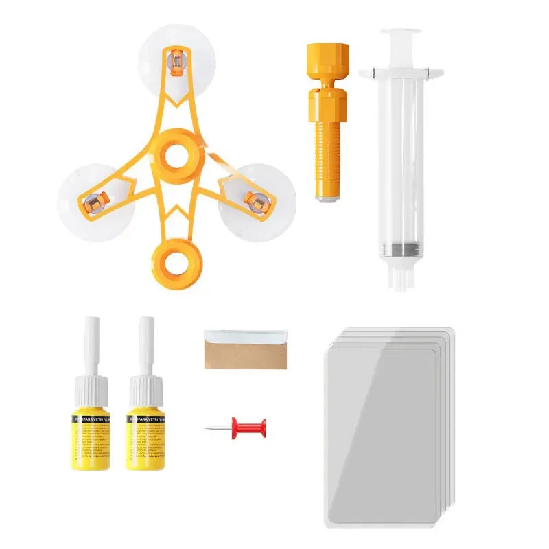 Windshield Car Crack Repair Kit DIY Window Mobile Screen Kit Cure Glue Car Glass Scratch Crack Repair Accessories Clean Neat