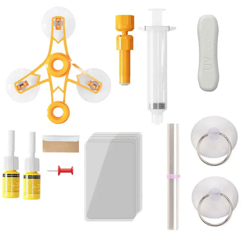 Windshield Car Crack Repair Kit DIY Window Mobile Screen Kit Cure Glue Car Glass Scratch Crack Repair Accessories Clean Neat