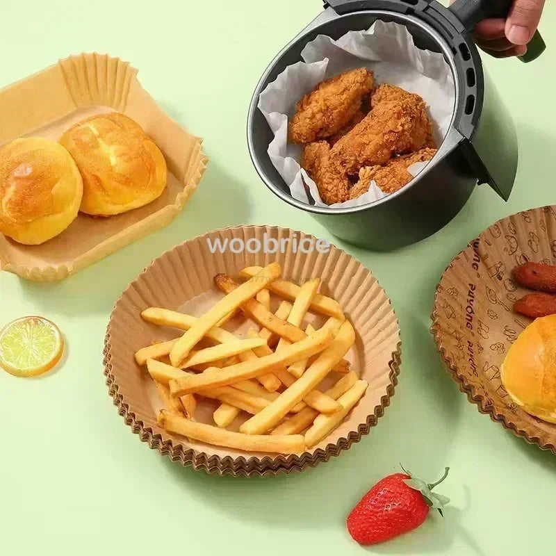 20cm Air Fryer Paper Liner Pastry Accessories Airfryer Cooking Baking Paper Tool Aerogrill Parchment Oven Disposable Dishes