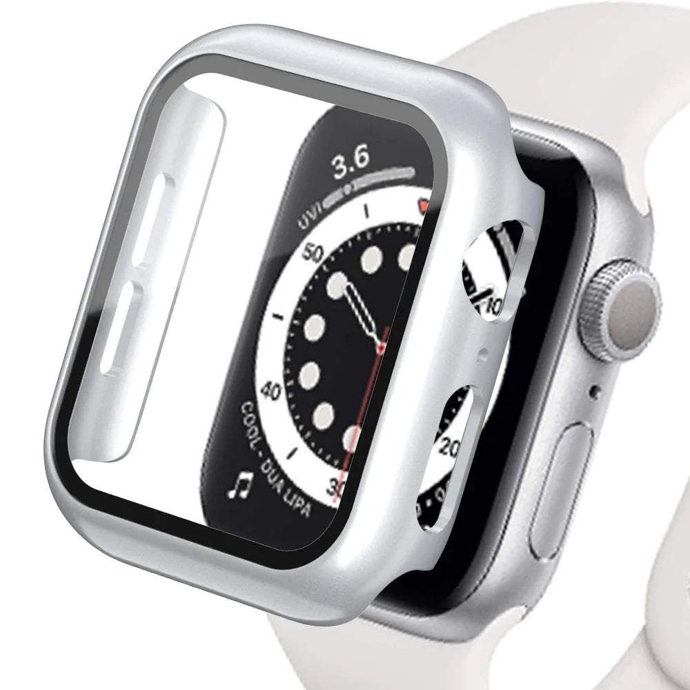 Tvrdené sklo + kryt pre príslušenstvo pre Apple Watch 45 mm 41 mm 44 mm 40 mm 42 mm Ochranný kryt obrazovky pre Apple Watch série 9 4 5 6 SE 7 8 