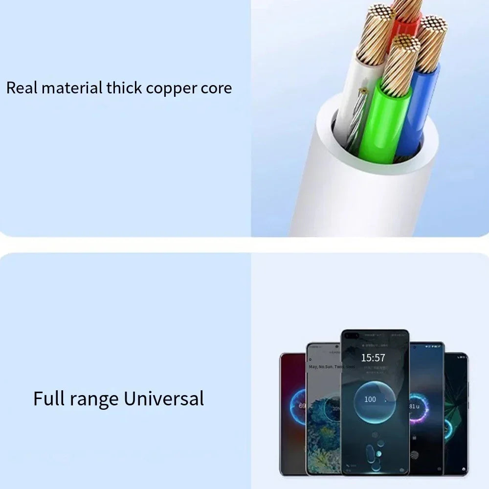 Universal 120W 10A Fast Charger PD Dual USB C To Type C Quick Charging Cable High-speed Data Transfer Wire Cord