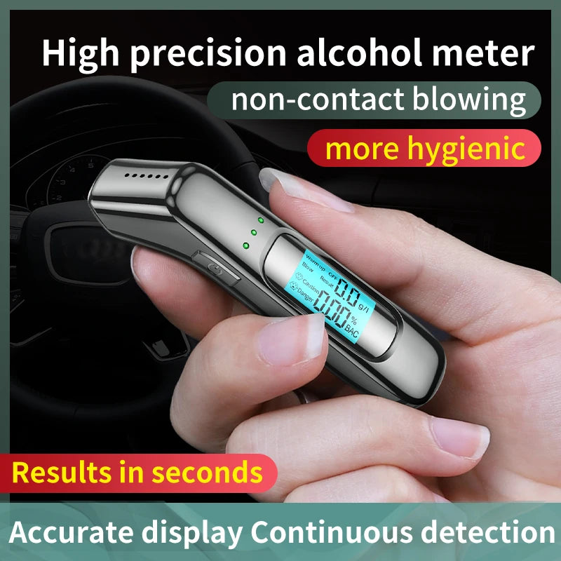 Portable Breathalyzer Professional Breath Alcohol Tester LCD Display Detector for Drunk Driving Car Electronics Alcohol Test