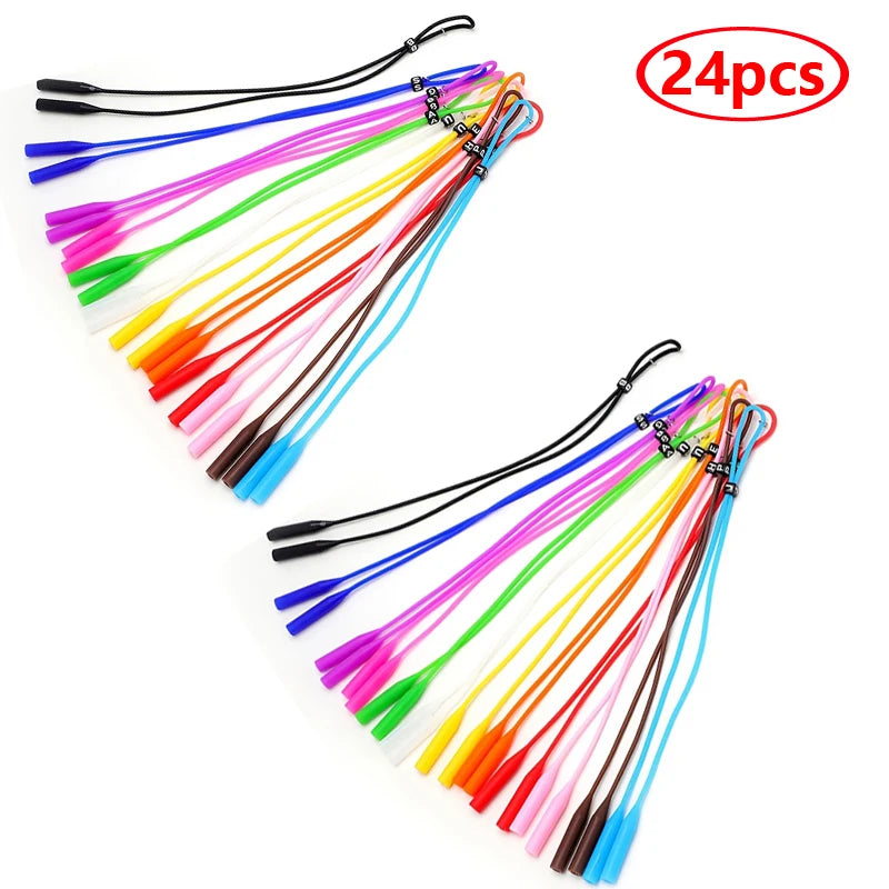 Fashion Sports Eyewear Retainer Candy Color Silicone Sunglasses Women Men Eyeglasses Straps Adjustable Glasses Elastic Holder