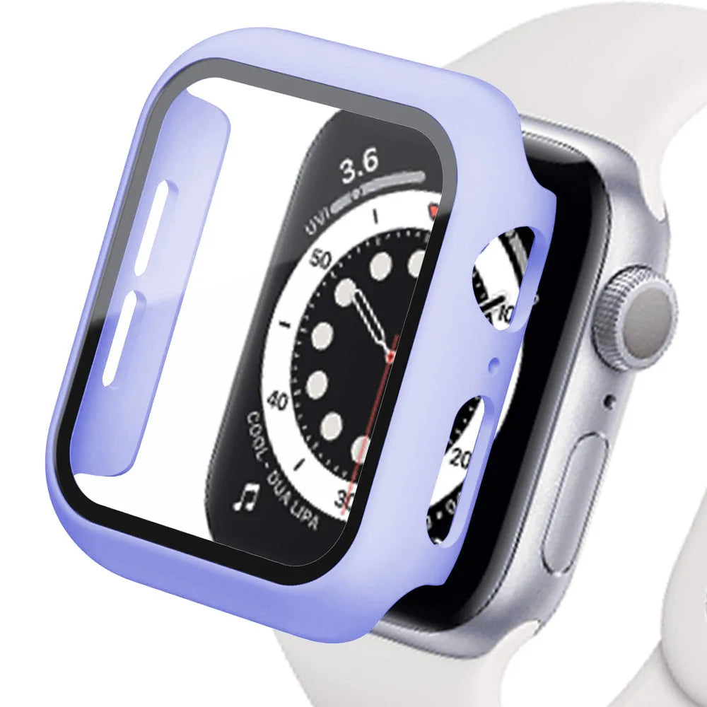 Tvrdené sklo + kryt pre príslušenstvo pre Apple Watch 45 mm 41 mm 44 mm 40 mm 42 mm Ochranný kryt obrazovky pre Apple Watch série 9 4 5 6 SE 7 8 