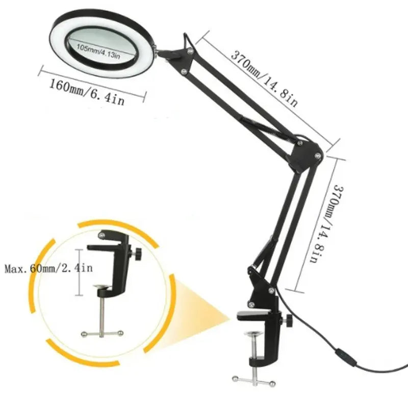 72LED 8X/10X NEW Illuminated Magnifier USB 3 Colors LED Magnifying Glass for Soldering Iron Repair/Table Lamp/Skincare Beauty