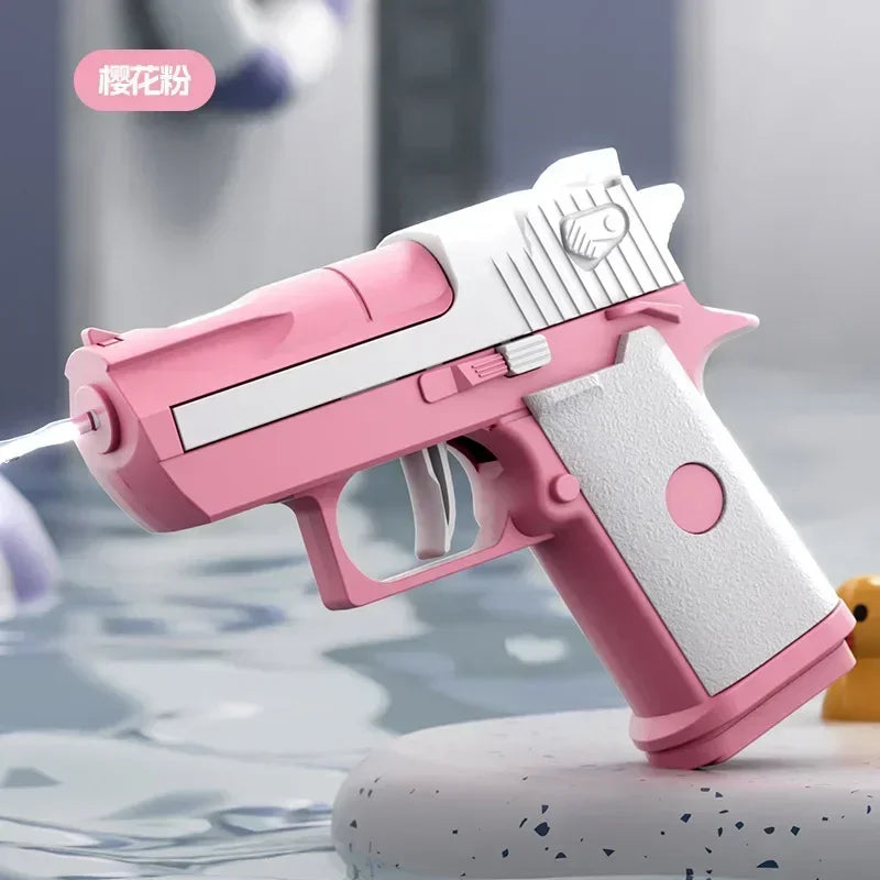 Hot Mini Desert Eagle Mechanical Continuous Firing Water Gun Small Pistol Summer Outdoor Beach Poor Toy Shoot Water Gun for Kids
