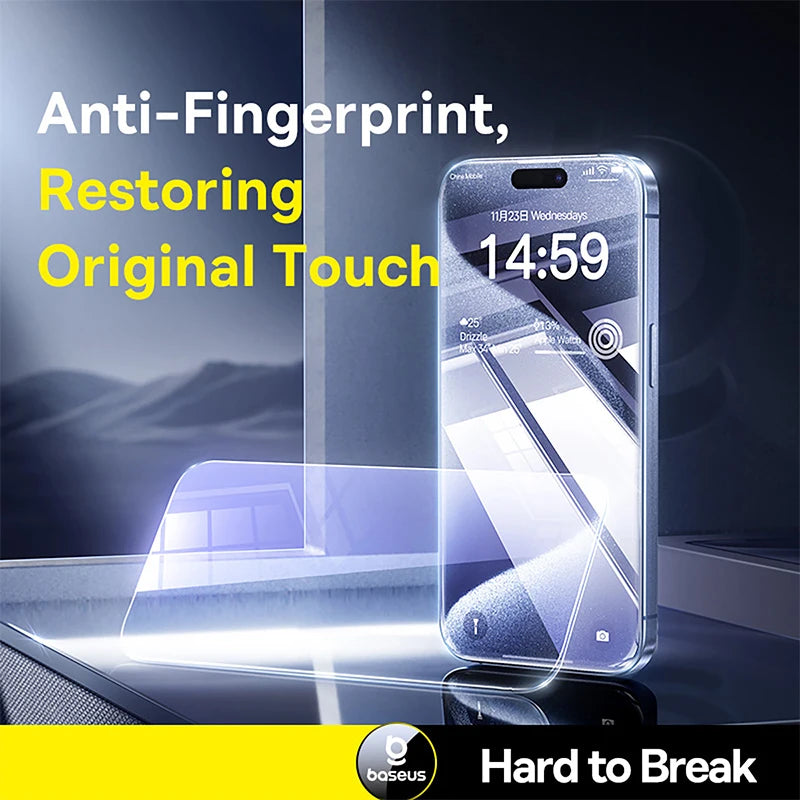 Ochranné sklo Baseus z tvrdeného skla pre iPhone 17 16 Pro Max s priehľadnými hranami a proti odlupovaniu obrazovky pre iPhone 15 14 13 12 11 Pro Max