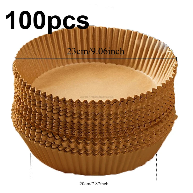 20cm Air Fryer Paper Liner Pastry Accessories Airfryer Cooking Baking Paper Tool Aerogrill Parchment Oven Disposable Dishes