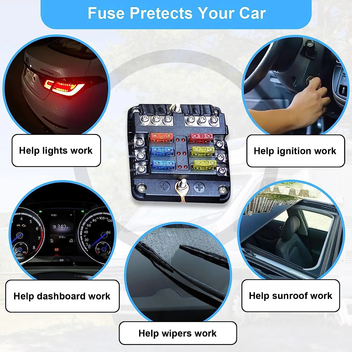 180Pcs Car Fuses Assorted Kit, 60 Mini Blade Car Fuse +60 Standard Fuse Automotive +60 Micro Fuse + Fuse Puller