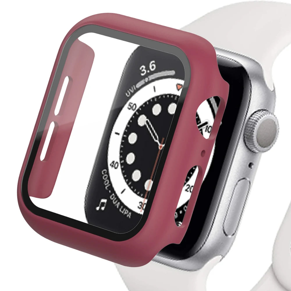 Tvrdené sklo + kryt pre príslušenstvo pre Apple Watch 45 mm 41 mm 44 mm 40 mm 42 mm Ochranný kryt obrazovky pre Apple Watch série 9 4 5 6 SE 7 8 