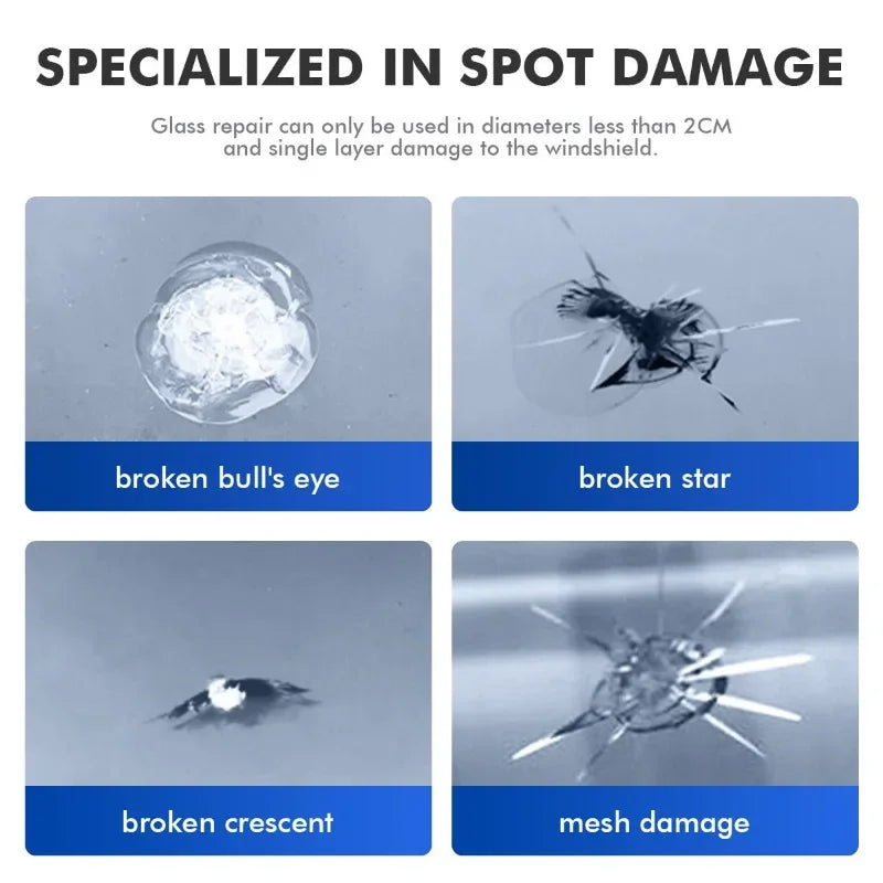 Windshield Car Crack Repair Kit DIY Window Mobile Screen Kit Cure Glue Car Glass Scratch Crack Repair Accessories Clean Neat