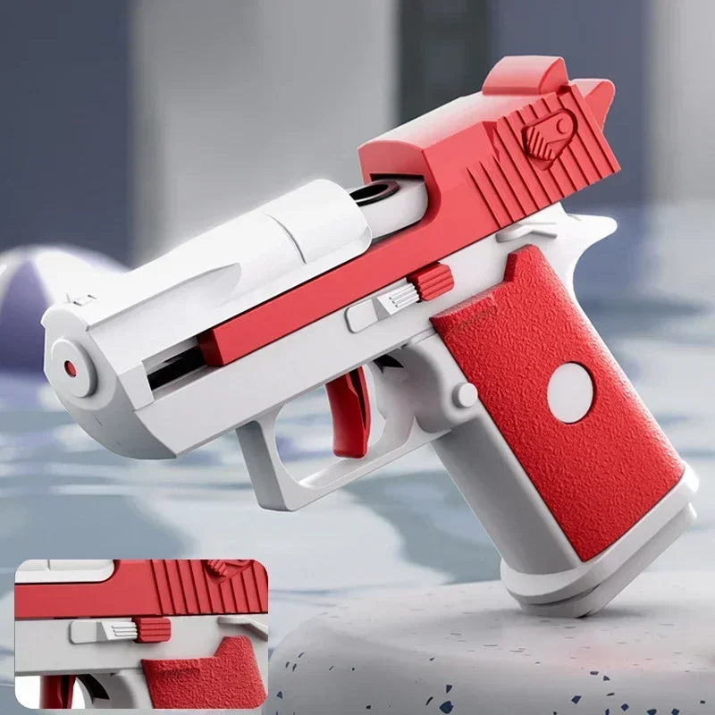 Hot Mini Desert Eagle Mechanical Continuous Firing Water Gun Small Pistol Summer Outdoor Beach Poor Toy Shoot Water Gun for Kids