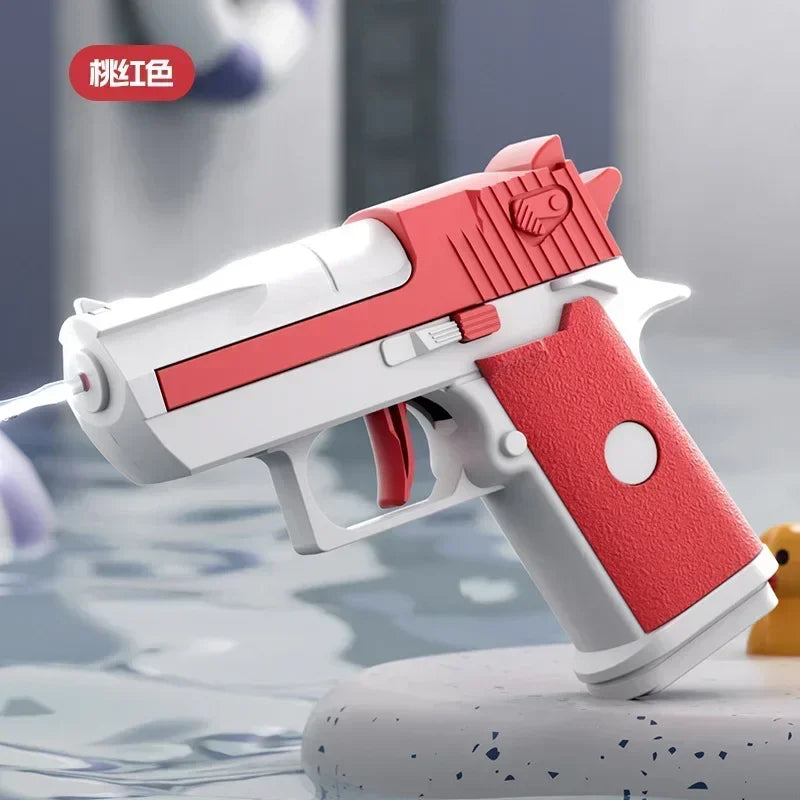 Hot Mini Desert Eagle Mechanical Continuous Firing Water Gun Small Pistol Summer Outdoor Beach Poor Toy Shoot Water Gun for Kids