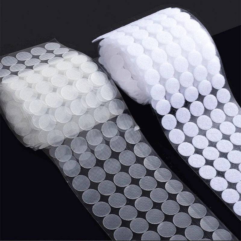 99pairs 10/15/20mm Transparent Sticky Dots Self Adhesive Hook and Loop Fastener Tape Strong Glue Baby Round Coin Tape Sticker