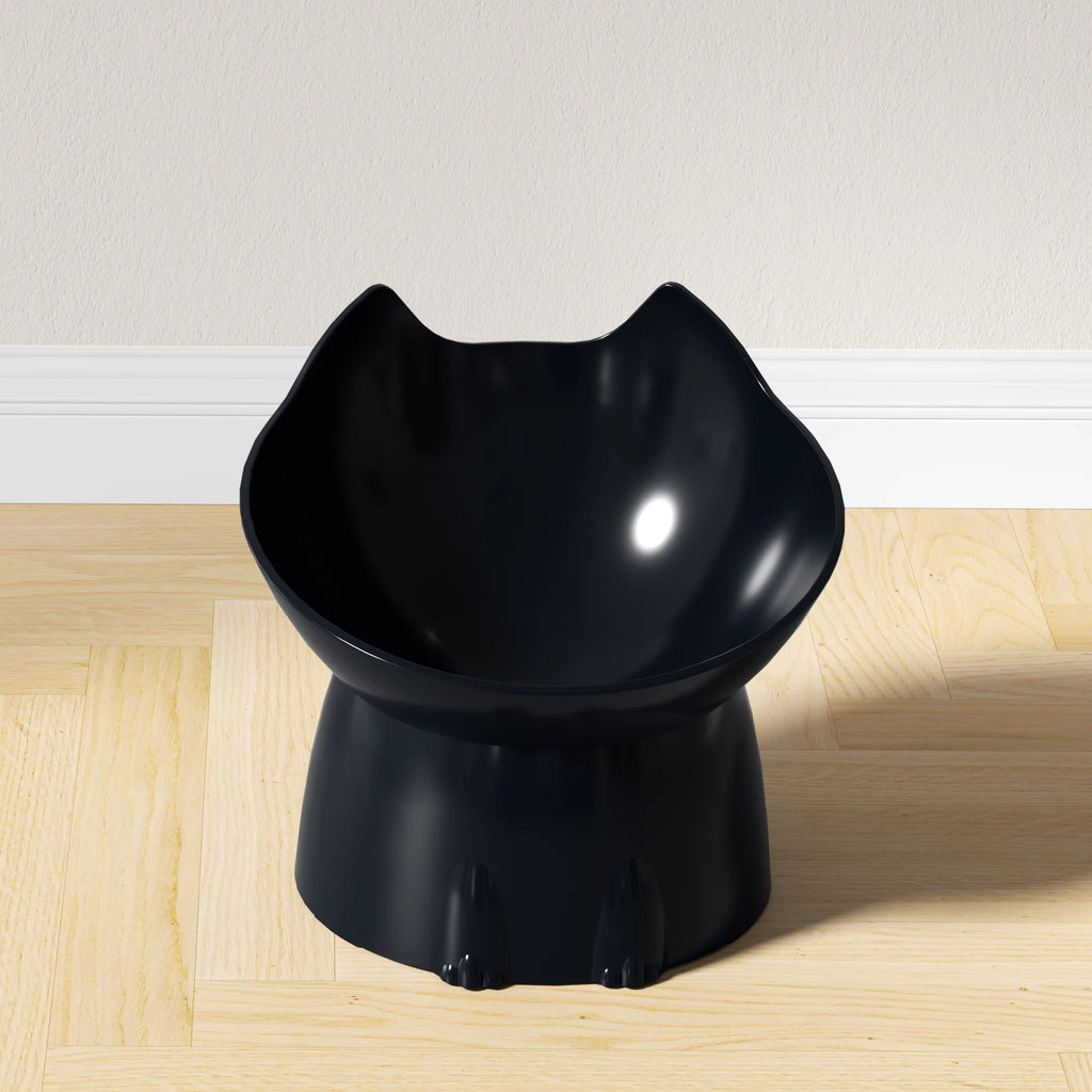 1 ks WhiskerWare Elevated Cat Bowl, plastová vyvýšená miska na kŕmenie domácich zvierat s ochranou proti prevráteniu a nakloneným okrajom, ochrana krku, krmivo pre mačiatka 