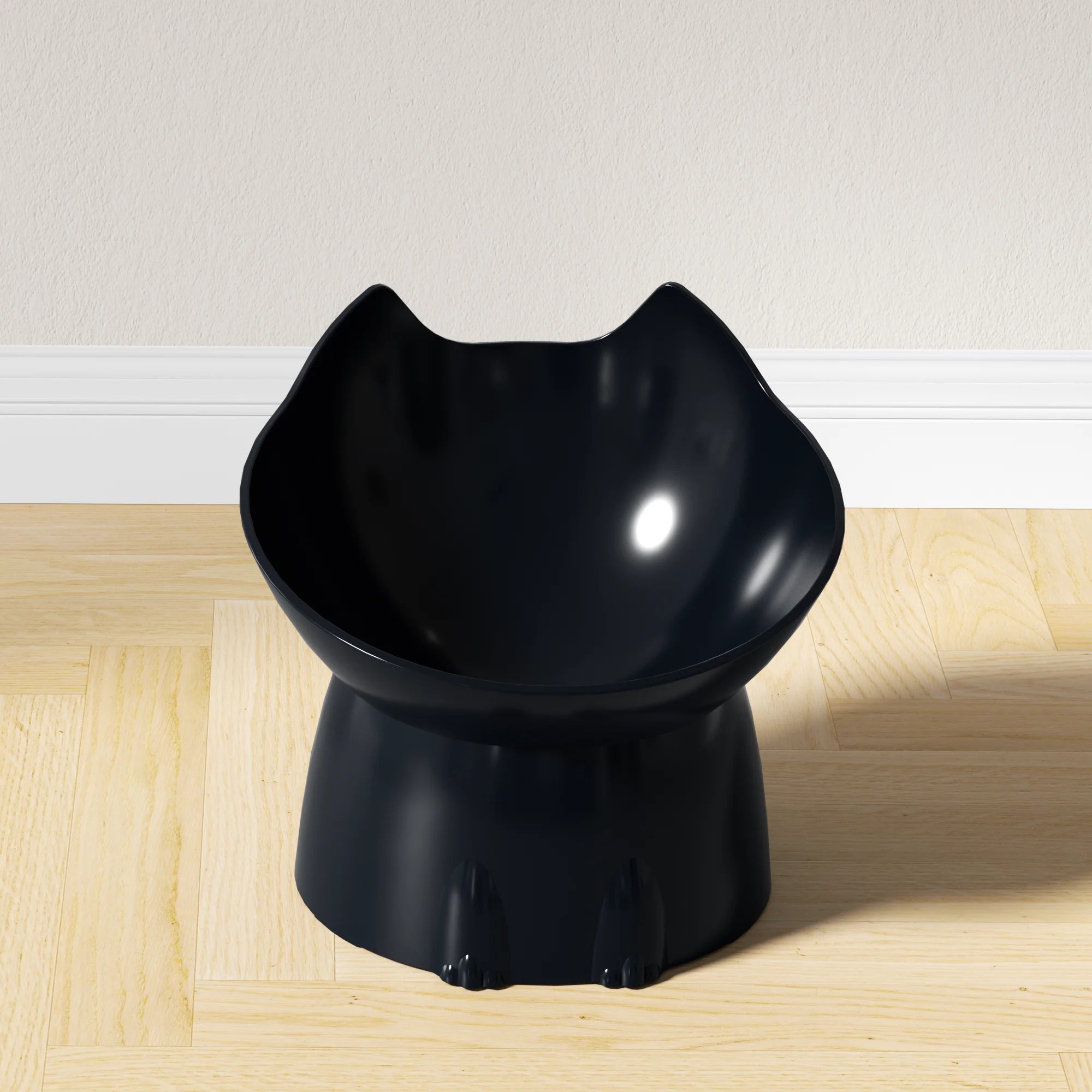 1 ks WhiskerWare Elevated Cat Bowl, plastová vyvýšená miska na kŕmenie domácich zvierat s ochranou proti prevráteniu a nakloneným okrajom, ochrana krku, krmivo pre mačiatka 