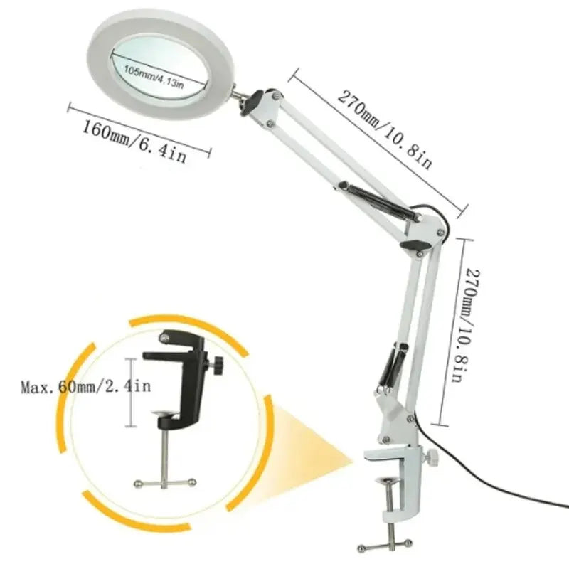 72LED 8X/10X NEW Illuminated Magnifier USB 3 Colors LED Magnifying Glass for Soldering Iron Repair/Table Lamp/Skincare Beauty