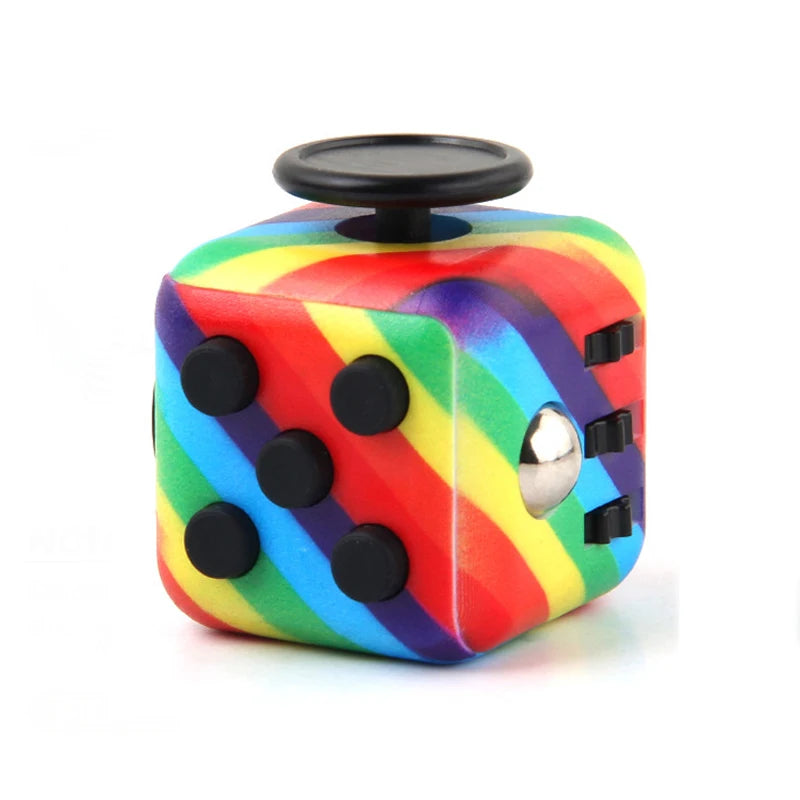 6/12 Sides Cube Decompression Toy Rainbow Stress Relief Autism ADHD OCD Anxiety Sensory Toys Fingertip Desk Toy for Kids Adult