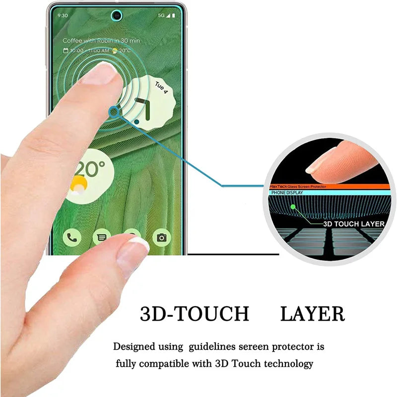 4PCS Tempered Glass for Google Pixel 9 10 8 Pro 9A 8A 7 7A 6 6A 5 4A 4 XL 3 Protective Transparent Screen Protector Film Glass