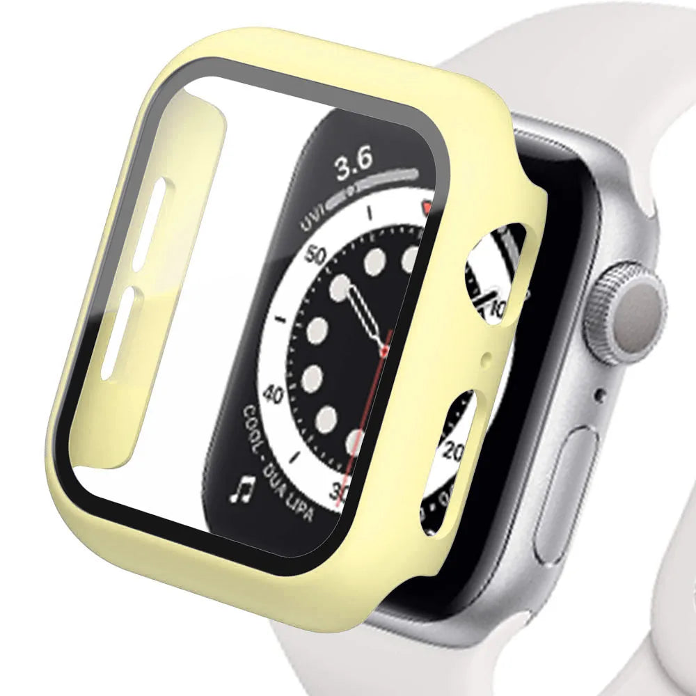Tvrdené sklo + kryt pre príslušenstvo pre Apple Watch 45 mm 41 mm 44 mm 40 mm 42 mm Ochranný kryt obrazovky pre Apple Watch série 9 4 5 6 SE 7 8 