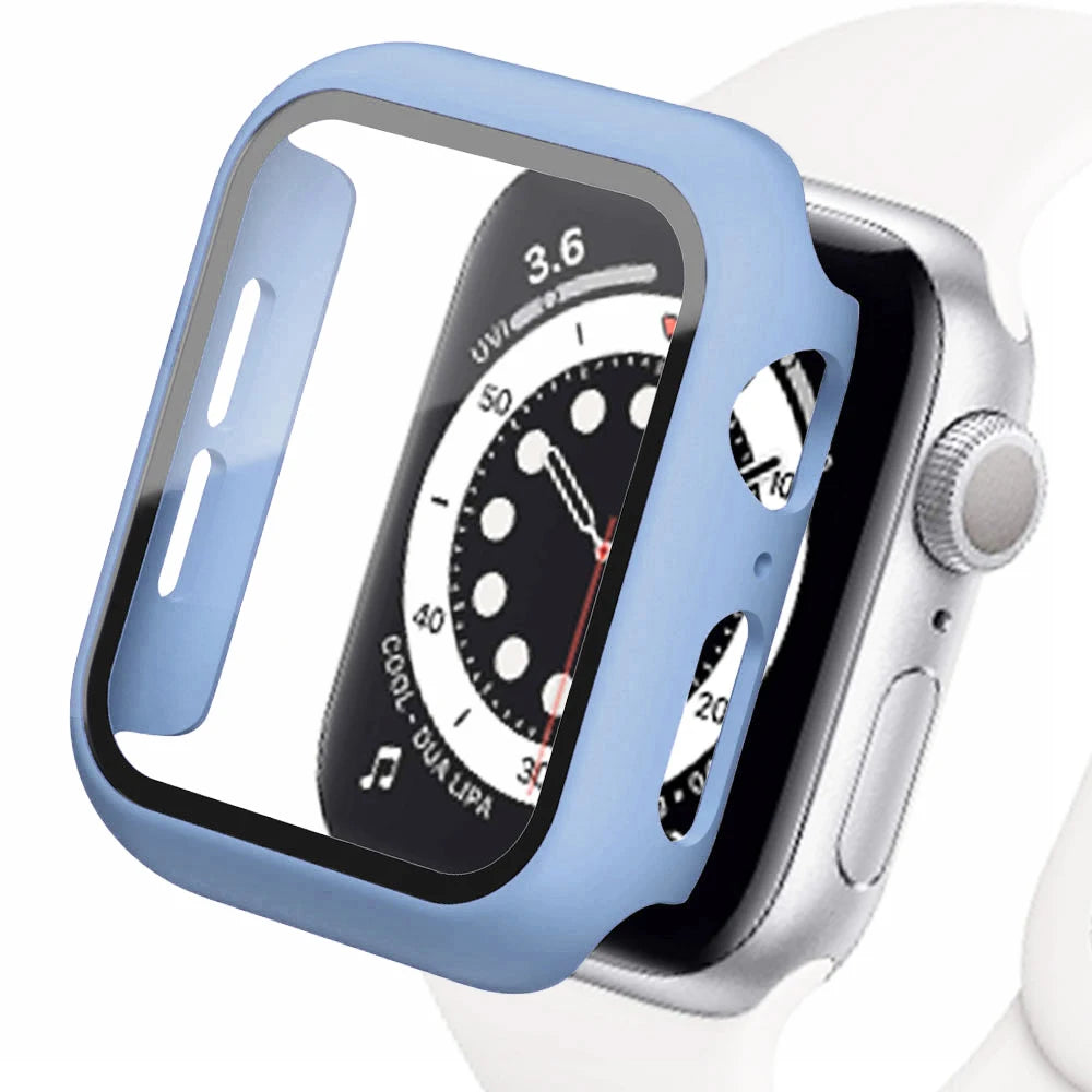 Tvrdené sklo + kryt pre príslušenstvo pre Apple Watch 45 mm 41 mm 44 mm 40 mm 42 mm Ochranný kryt obrazovky pre Apple Watch série 9 4 5 6 SE 7 8 